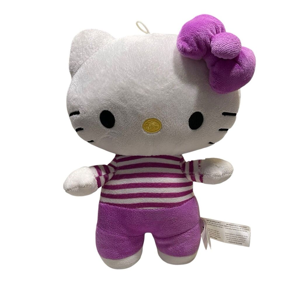 Purple Striped Shirt Hello Kitty Plush Fiesta 2019 Stuffed Animal 11.5”